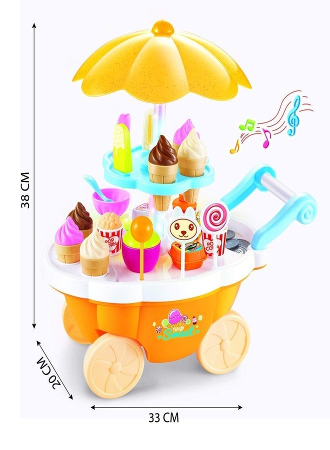 FOROLY Role Play Candy Set Smile Ice Cream and Sweet Shopping Play Toy Set with Light and Sound Effect for Kids (30 Pieces Set) (Yellow) - Image 3